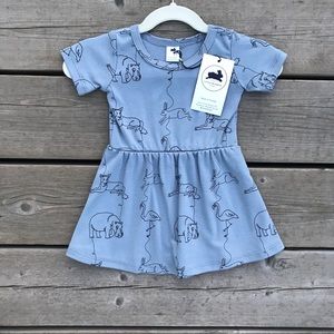 Little & Lively Daphne Dress Line Art Blue Slate